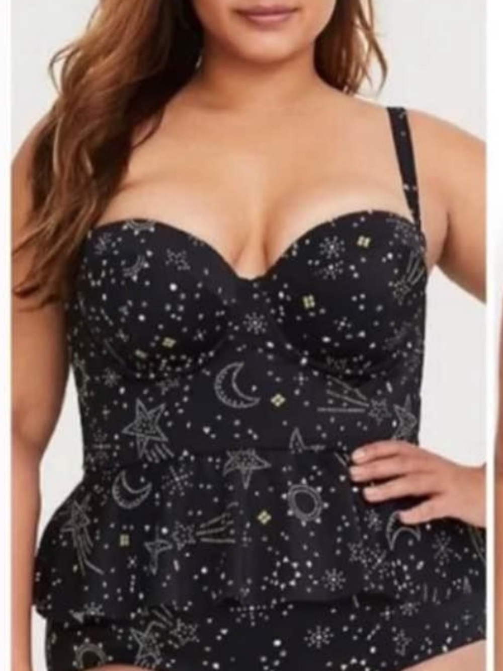 NWT Torrid Celestial Print Peplum Tankini Size 2